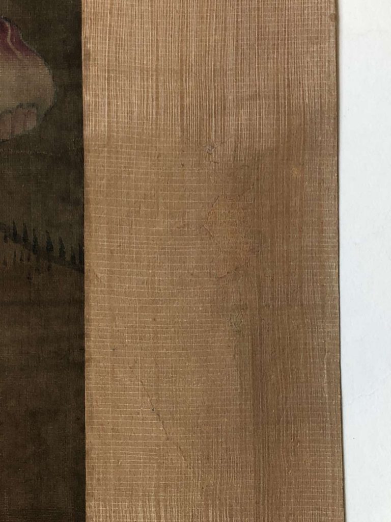 Chinesisches Rollbild mit der Darstellung des Langen Lebens, Fehlstellenergänzung