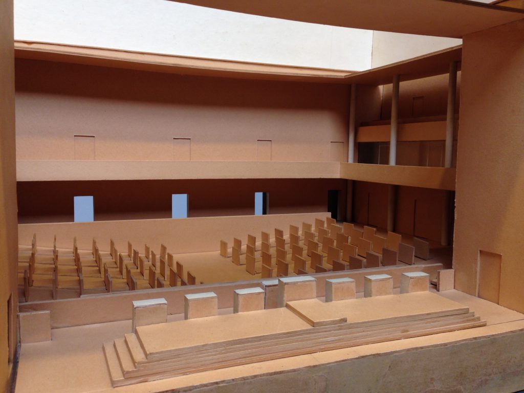 Plenarsaal des Wr. Parlaments, Endaufnahme des Modells, Einblick in den Saal